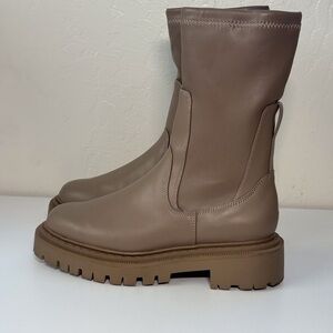 H&M Taupe Lace-Up Chunky Lug Boots